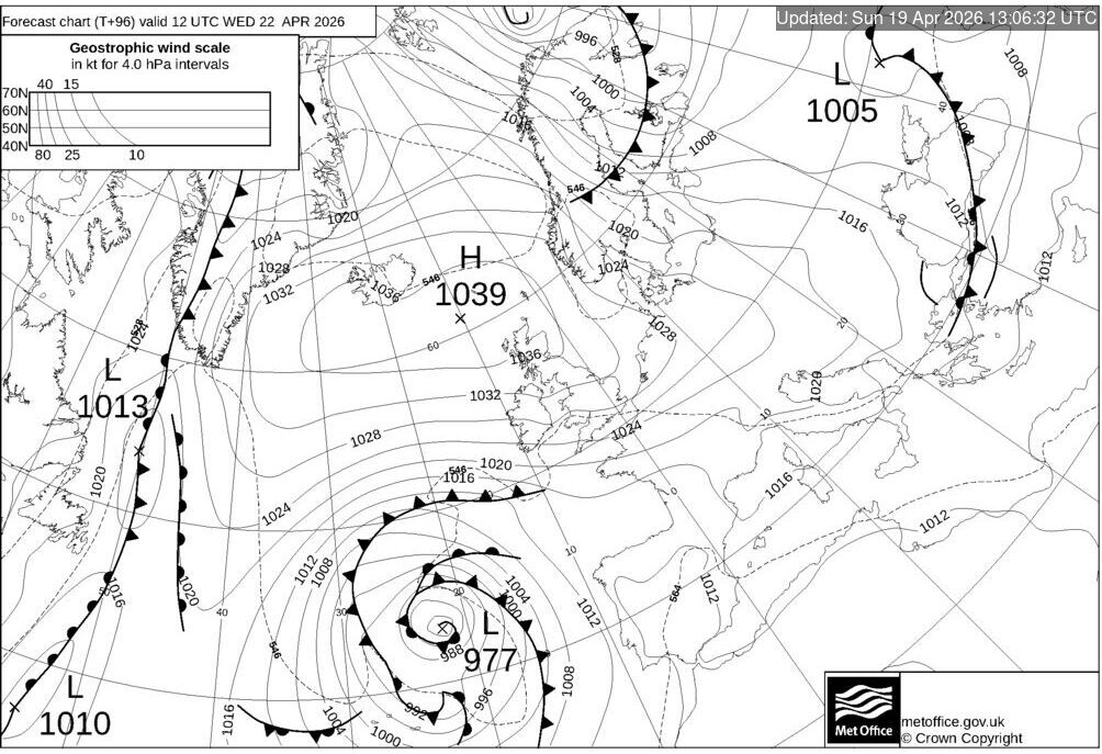 T+96 Hours Surface Forecast (North Atlantic)